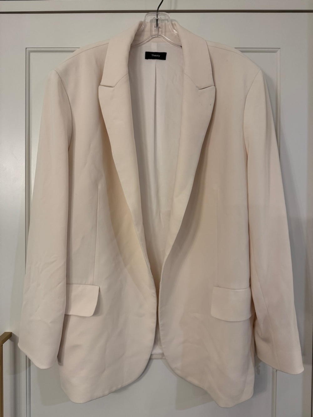 Theory Cream Open-Front Blazer Jacket
